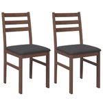 Casa si Gradina - Mobilier - Scaune si fotolii - Scaune - Scaune sufragerie cu perne 2 buc. cauciuc din lemn masiv maro - Infinity.ro