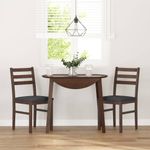 Casa si Gradina - Mobilier - Scaune si fotolii - Scaune - Scaune sufragerie cu perne 2 buc. cauciuc din lemn masiv maro - Infinity.ro