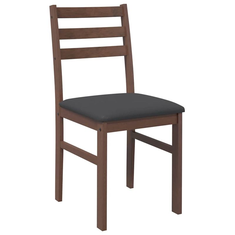 Casa si Gradina - Mobilier - Scaune si fotolii - Scaune - Scaune sufragerie cu perne 2 buc. cauciuc din lemn masiv maro - Infinity.ro