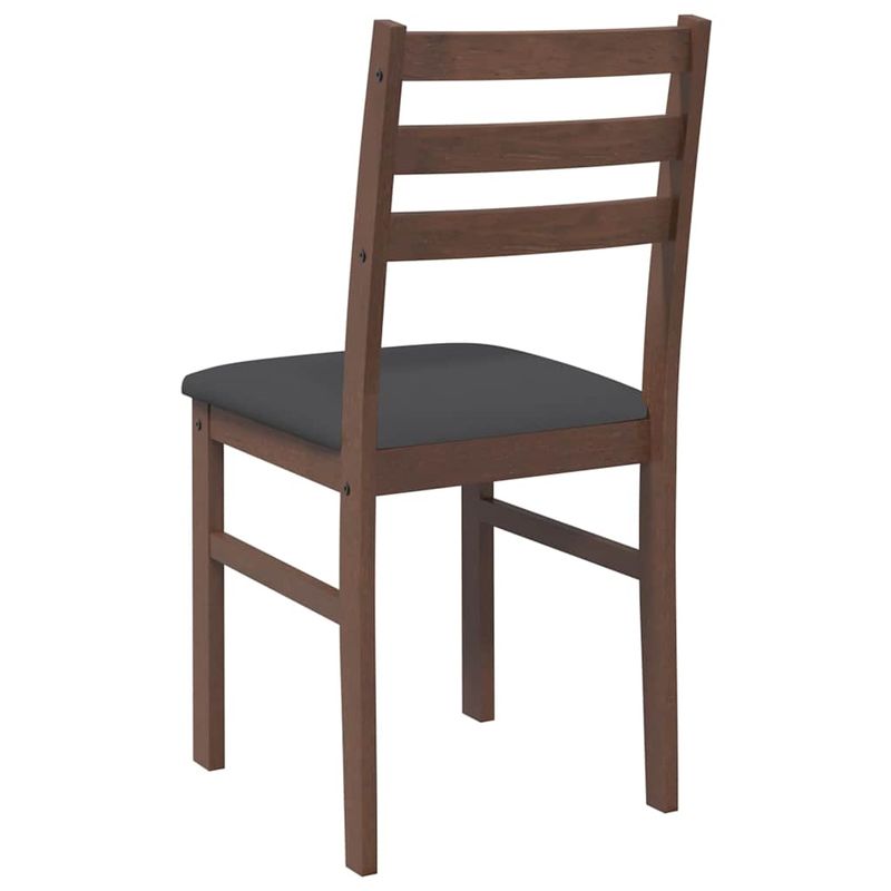 Casa si Gradina - Mobilier - Scaune si fotolii - Scaune - Scaune sufragerie cu perne 2 buc. cauciuc din lemn masiv maro - Infinity.ro