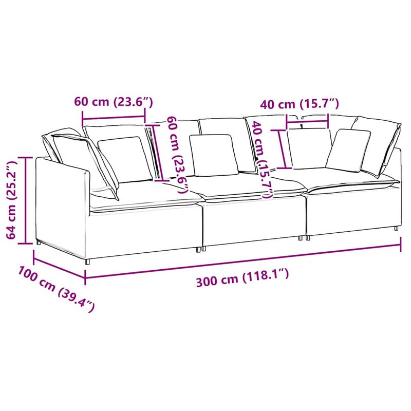 Casa si Gradina - Mobilier - Canapele si coltare - Canapele - Canapea modulara cu perne, gri nor, textil - Infinity.ro