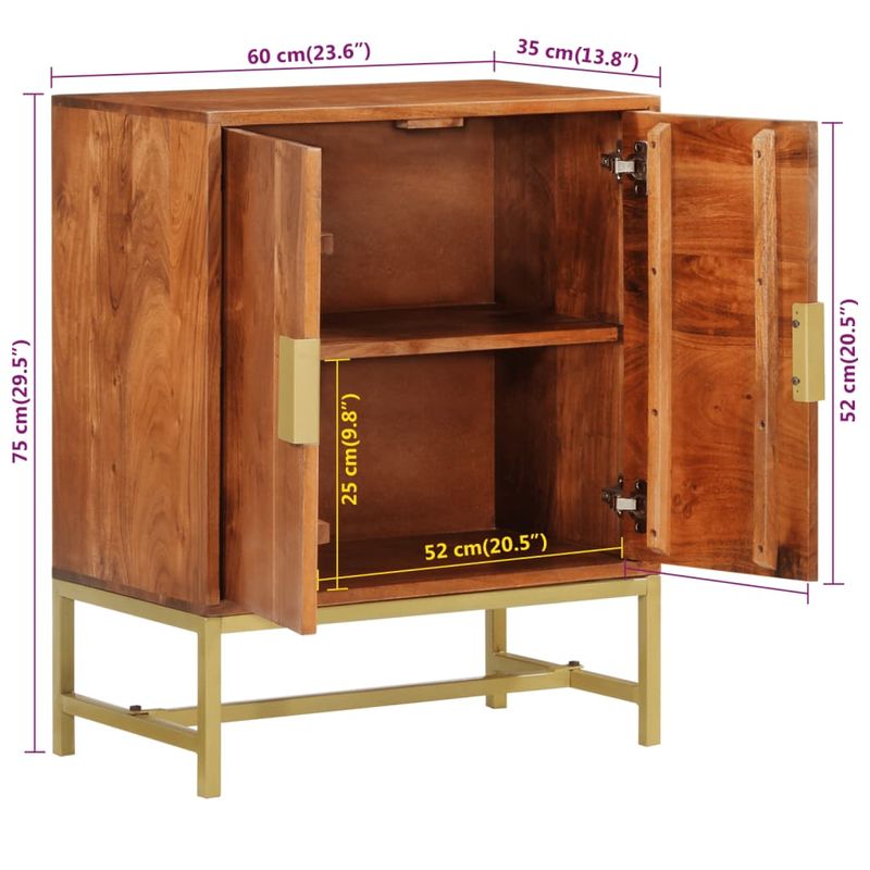 Casa si Gradina - Mobilier - Comode si corpuri - Comode - Servanta, 60x35x75 cm, lemn masiv de acacia - Infinity.ro