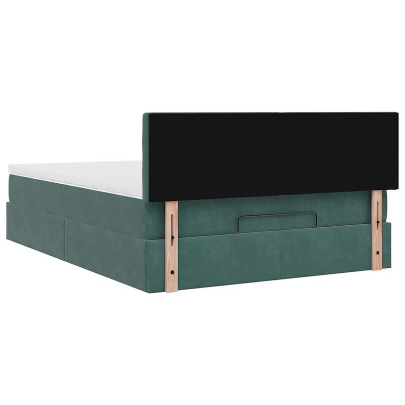 Casa si Gradina - Mobilier - Paturi si accesorii - Paturi - Cadru de pat otoman cu saltea verde inchis 140x190cm catifea - Infinity.ro