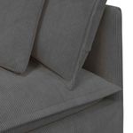 Casa si Gradina - Mobilier - Canapele si coltare - Canapele - Canapea modulara cu taburet si perne tesatura velur gri inchis - Infinity.ro