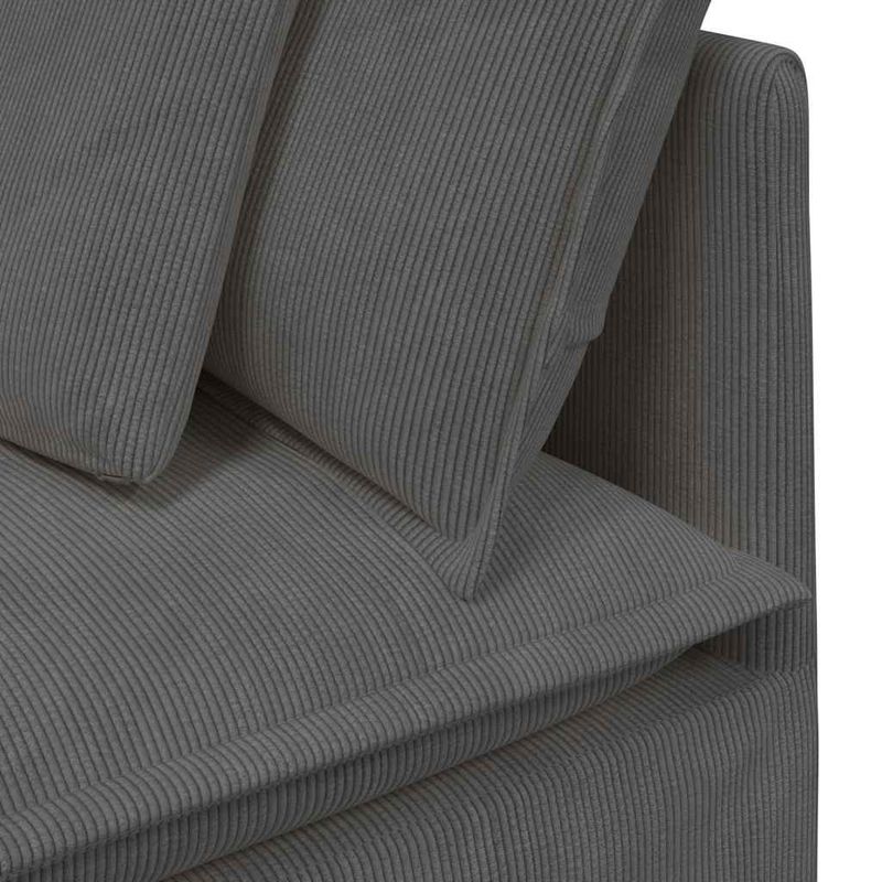 Casa si Gradina - Mobilier - Canapele si coltare - Canapele - Canapea modulara cu taburet si perne tesatura velur gri inchis - Infinity.ro