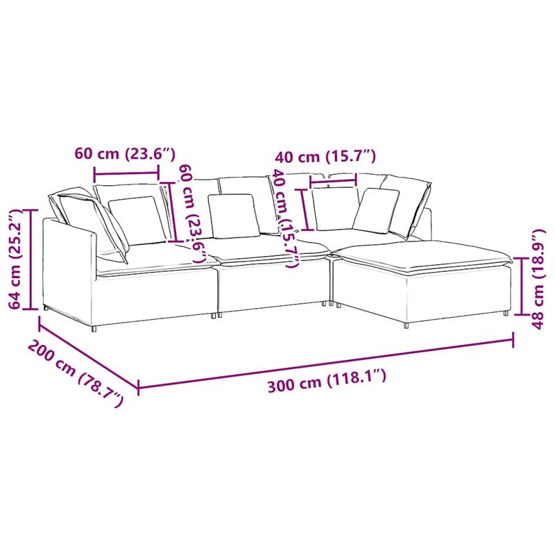 Casa si Gradina - Mobilier - Canapele si coltare - Canapele - Canapea modulara cu taburet si perne tesatura velur gri inchis - Infinity.ro