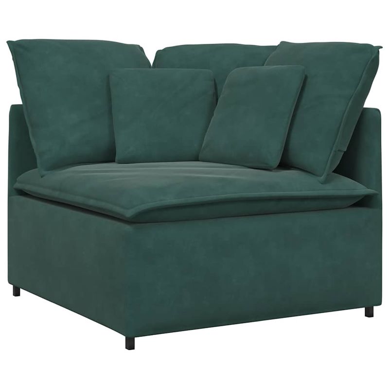 Casa si Gradina - Mobilier - Canapele si coltare - Canapele - Canapea modulara cu perne, verde inchis, catifea - Infinity.ro