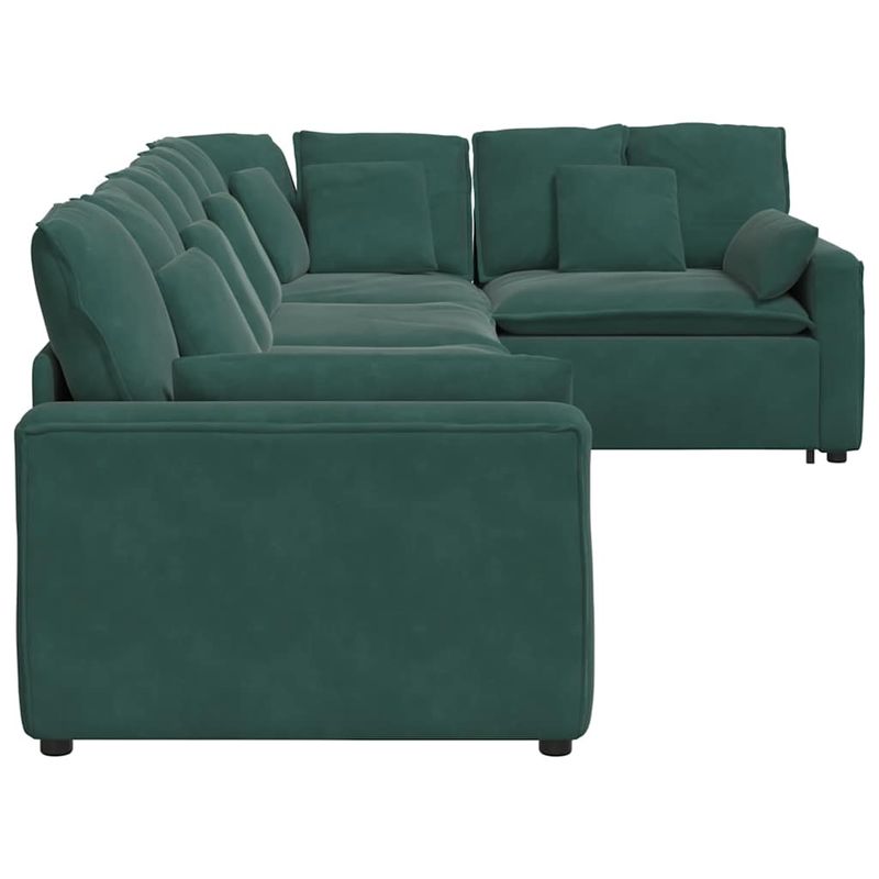 Casa si Gradina - Mobilier - Canapele si coltare - Canapele - Canapea modulara cu perne, verde inchis, catifea - Infinity.ro