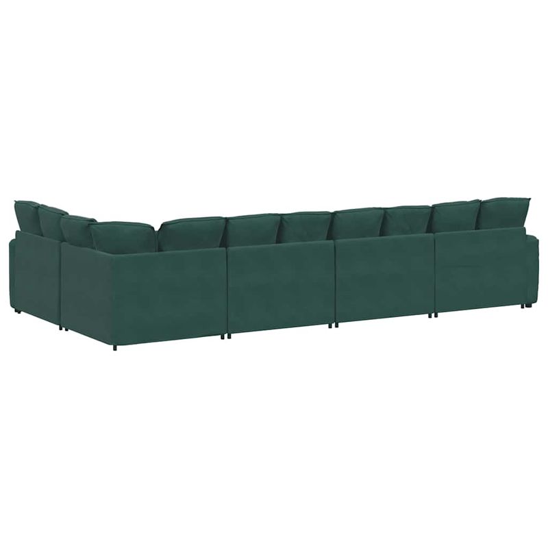 Casa si Gradina - Mobilier - Canapele si coltare - Canapele - Canapea modulara cu perne, verde inchis, catifea - Infinity.ro