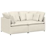 Casa si Gradina - Mobilier - Canapele si coltare - Canapele - Canapea modulara cu perne, crem, catifea - Infinity.ro
