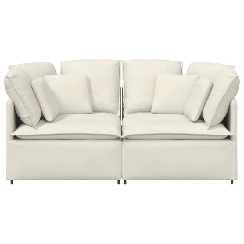 Casa si Gradina - Mobilier - Canapele si coltare - Canapele - Canapea modulara cu perne, crem, catifea - Infinity.ro