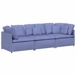 Casa si Gradina - Mobilier - Canapele si coltare - Canapele - Canapea modulara cu perne, albastru jeans, textil - Infinity.ro