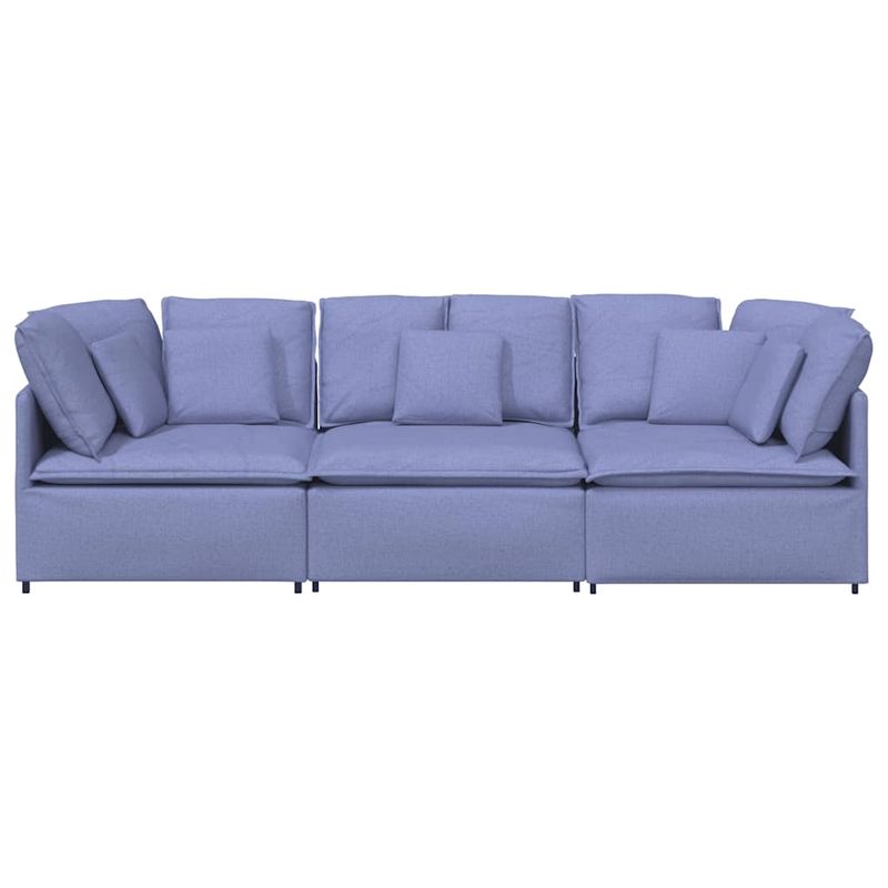 Casa si Gradina - Mobilier - Canapele si coltare - Canapele - Canapea modulara cu perne, albastru jeans, textil - Infinity.ro