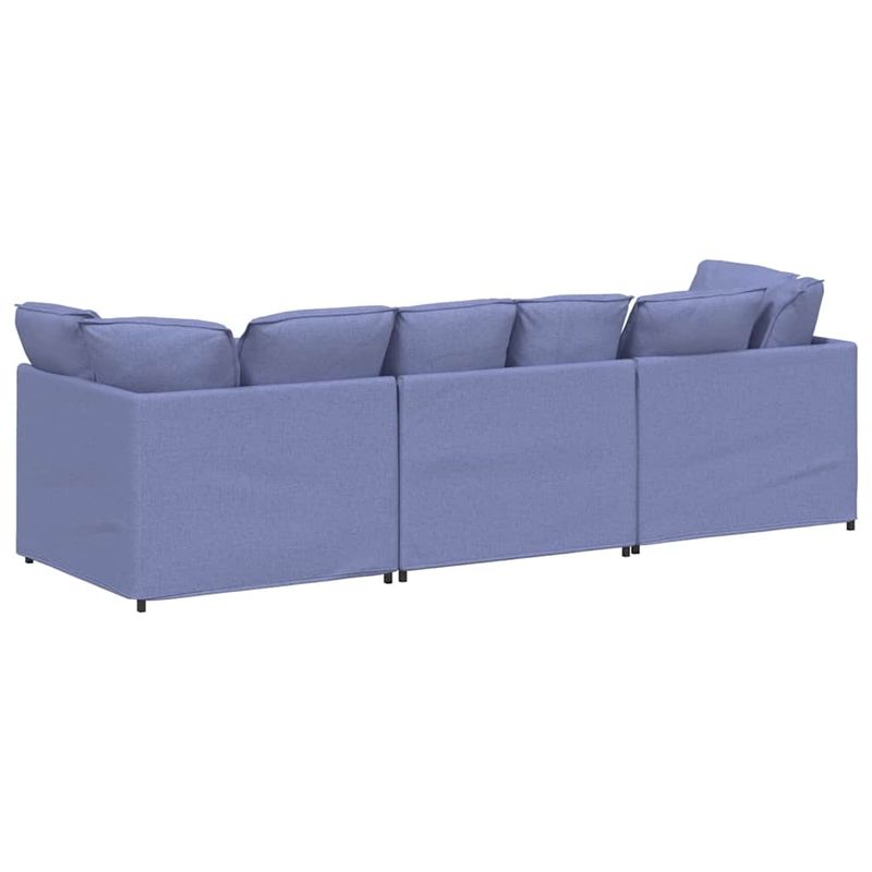 Casa si Gradina - Mobilier - Canapele si coltare - Canapele - Canapea modulara cu perne, albastru jeans, textil - Infinity.ro