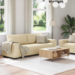 Casa si Gradina - Mobilier - Seturi de mobilier - Seturi living - Set de canapele cu perne, 2 piese, crem, textil - Infinity.ro