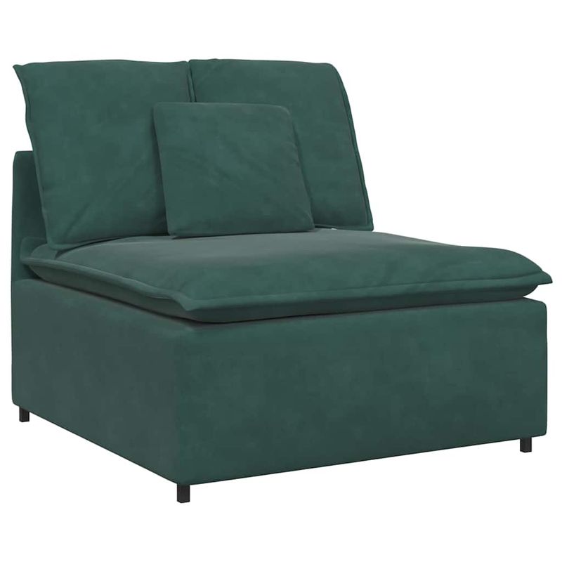 Casa si Gradina - Mobilier - Canapele si coltare - Canapele - Canapea modulara cu perne, verde inchis, catifea - Infinity.ro