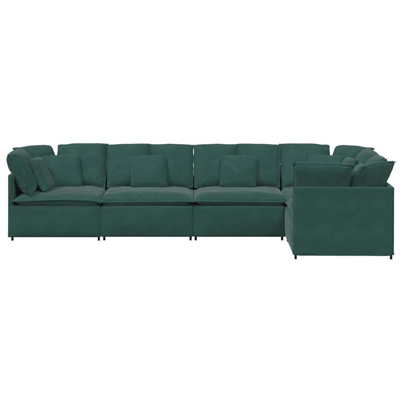 Casa si Gradina - Mobilier - Canapele si coltare - Canapele - Canapea modulara cu perne, verde inchis, catifea - Infinity.ro