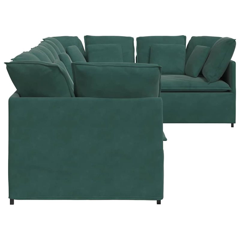 Casa si Gradina - Mobilier - Canapele si coltare - Canapele - Canapea modulara cu perne, verde inchis, catifea - Infinity.ro