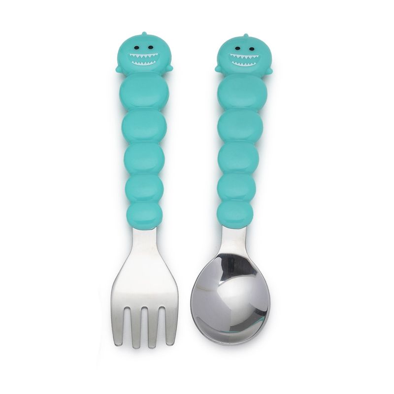 Jucarii, Copii si Bebe - Jucarii si jocuri - Jucarii de rol - Bucatarii copii - Castronel silicon cu capac si tacamuri, melii, model rechin - Infinity.ro