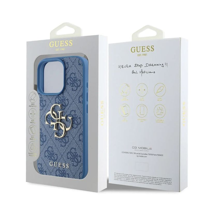 Laptop, Telefoane si Tablete - Telefoane mobile si accesorii - Accesorii Telefoane - Huse telefoane - Husa pentru iPhone 16 Pro - Guess Hardcase 4G Big Logo (GUHCP16L4GMGBL) - Albastru - Infinity.ro