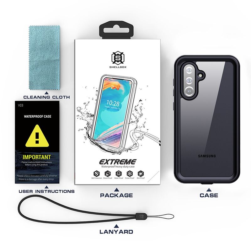 Laptop, Telefoane si Tablete - Telefoane mobile si accesorii - Accesorii Telefoane - Huse telefoane - Husa pentru Samsung Galaxy A36 5G - ShellBox Waterproof IP68 Case - Negru - Infinity.ro