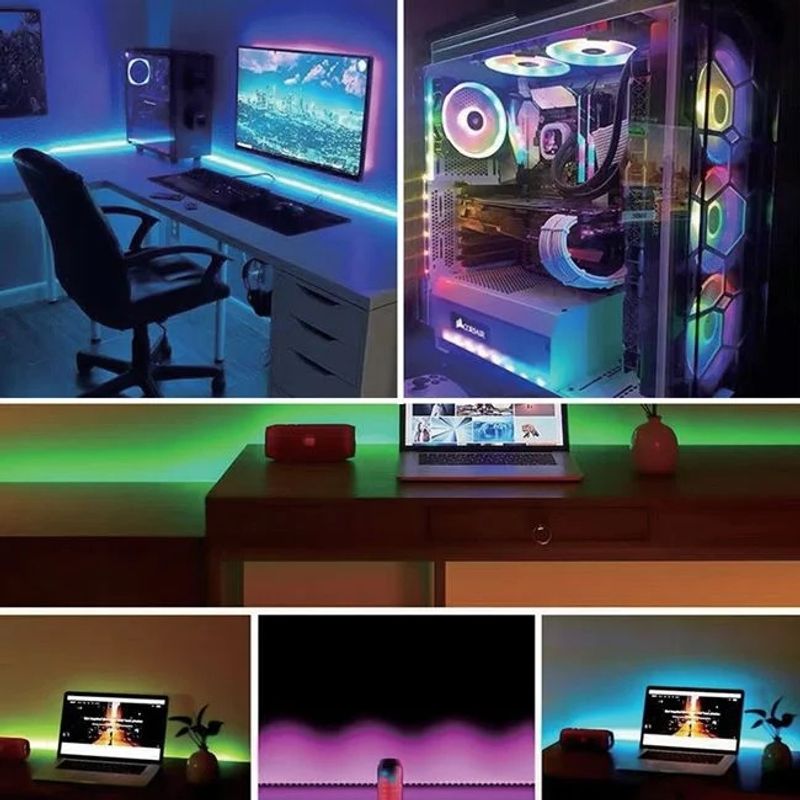 Casa si Gradina - Corpuri si surse de iluminat - Benzi LED - Lampa bara led, cu USB si control, 5V, 4 buc, multicolor - Infinity.ro
