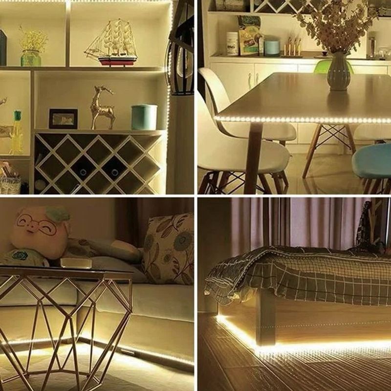 Casa si Gradina - Corpuri si surse de iluminat - Benzi LED - Banda strip light, autocolanta, cu telecomanda, 12V, lungime 5m, alb - Infinity.ro
