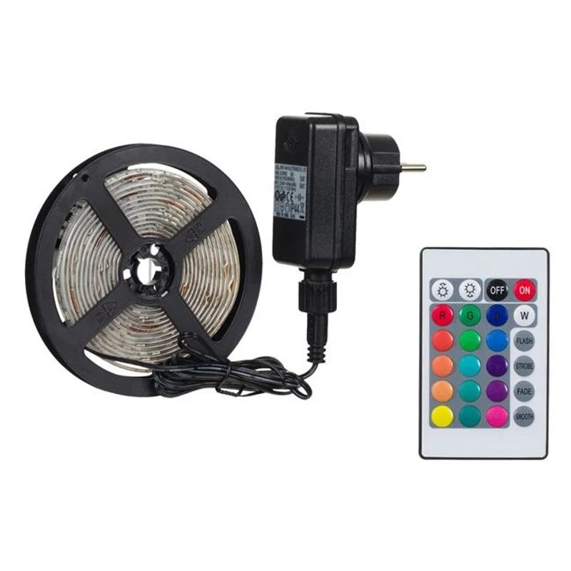 Casa si Gradina - Corpuri si surse de iluminat - Benzi LED - Banda led, autocolanta, cu telecomanda, lungime 3m, multicolor - Infinity.ro