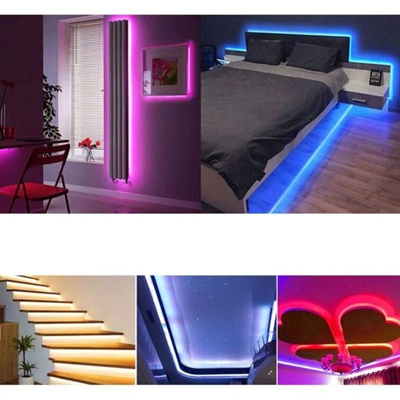 Casa si Gradina - Corpuri si surse de iluminat - Benzi LED - Banda led, autocolanta, cu telecomanda, lungime 3m, multicolor - Infinity.ro