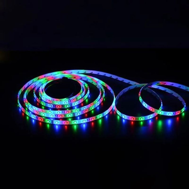 Casa si Gradina - Corpuri si surse de iluminat - Benzi LED - Banda strip light, autocolanta, cu led si telecomanda, 12V, lingime 3m, multicolor - Infinity.ro