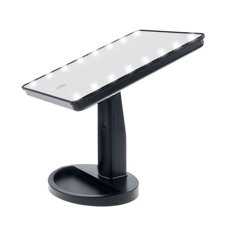 Casa si Gradina - Decoratiuni - Oglinzi - Oglinda Machiaj cu16 Becuri LED, plastic, 17x27cm, negru - Infinity.ro