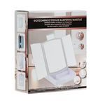 Casa si Gradina - Decoratiuni - Oglinzi - Oglinda Tripla Pliabila pentru Machiaj, 72 de Becuri LED, USB, 20x22x26cm, alb - Infinity.ro