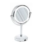 Casa si Gradina - Decoratiuni - Oglinzi - Oglinda Dubla cu Marire,10 becuri LED, USB, rotire 360, 4.5 W, gri - Infinity.ro