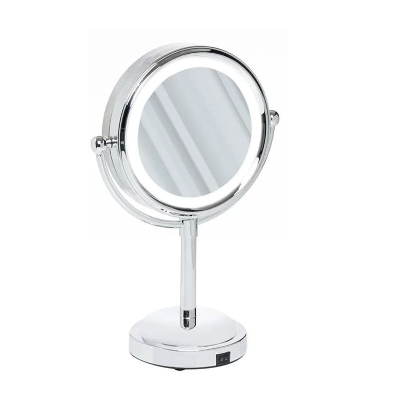 Casa si Gradina - Decoratiuni - Oglinzi - Oglinda Dubla cu Marire,10 becuri LED, USB, rotire 360, 4.5 W, gri - Infinity.ro