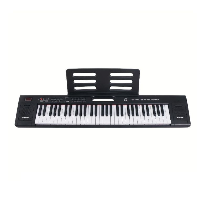 TV, Audio-Video si Foto - Instrumente muzicale - Instrumente de percutie - Orga electronica cu 61 clape, 200 tonuri si 200 ritmuri, pentru copii si adulti, cu incarcator si maner, negru - Infinity.ro