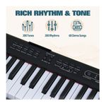 TV, Audio-Video si Foto - Instrumente muzicale - Instrumente de percutie - Orga electronica cu 61 clape, 200 tonuri si 200 ritmuri, pentru copii si adulti, cu incarcator si maner, negru - Infinity.ro