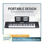 TV, Audio-Video si Foto - Instrumente muzicale - Instrumente de percutie - Orga electronica cu 61 clape, 200 tonuri si 200 ritmuri, pentru copii si adulti, cu incarcator si maner, negru - Infinity.ro