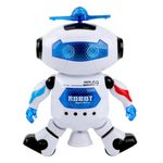 Jucarii, Copii si Bebe - Jucarii si jocuri - Vehicule si jucarii cu telecomanda - Roboti de jucarie - Jucarie robot dansator, cu lumini si sunet, functie bump and go, albastru-alb - Infinity.ro
