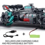 Jucarii, Copii si Bebe - Jucarii si jocuri - Vehicule si jucarii cu telecomanda - Masinute - Masinuta de viteza cu telecomanda, efect de fum, lumini, viteza 25km/h, 360° rotire, negru-verde - Infinity.ro