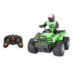Jucarii, Copii si Bebe - Jucarii si jocuri - Vehicule si jucarii cu telecomanda - Masinute - ATV cu telecomanda si conducator, cu sunet si lumina, 31x19x23cm, verde-negru - Infinity.ro