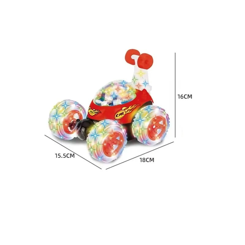 Jucarii, Copii si Bebe - Jucarii si jocuri - Vehicule si jucarii cu telecomanda - Masinute - Masina de jucarie cu telecomanda de cascadorii, reincarcabila, 360 grade, sunete si lumini, rosu cu negru - Infinity.ro