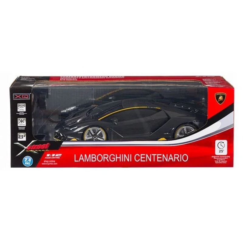 Jucarii, Copii si Bebe - Jucarii si jocuri - Vehicule si jucarii cu telecomanda - Masinute - Masina Lamborghini Centenario, cu telecomanda si Joystick, functii complete, 53x23.5x20cm, negru - Infinity.ro