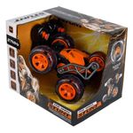 Jucarii, Copii si Bebe - Jucarii si jocuri - Vehicule si jucarii cu telecomanda - Masinute - Masina stunt, cu telecomanda si 5 roti cu functionare completa, 27x20x20.5cm, negru-portocaliu - Infinity.ro