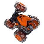 Jucarii, Copii si Bebe - Jucarii si jocuri - Vehicule si jucarii cu telecomanda - Masinute - Masina stunt, cu telecomanda si 5 roti cu functionare completa, 27x20x20.5cm, negru-portocaliu - Infinity.ro