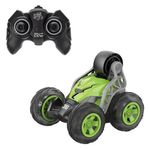 Jucarii, Copii si Bebe - Jucarii si jocuri - Vehicule si jucarii cu telecomanda - Masinute - Masina cu telecomanda, functie rostogolire la 360 grade, cu lumina verde, 27x17x18cm, verde-negru - Infinity.ro