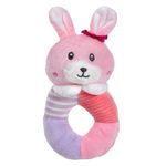 Jucarii, Copii si Bebe - Jucarii si jocuri - Jucarii bebelusi - Jucarii zornaitoare - Jucarie pentru copii in forma de iepuras, Cu zornaitoare, Plus, Poliester, 9x6x18cm, Roz - Infinity.ro