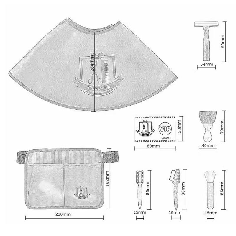 Jucarii, Copii si Bebe - Jucarii si jocuri - Jucarii & jocuri educative - Jucarii interactive - Set de joaca, frizer, din lemn, pentru copii 3 ani+, cu 16 accesorii, 21.5x17.10 cm, maro-albastru - Infinity.ro