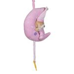 Jucarii, Copii si Bebe - Jucarii si jocuri - Jucarii bebelusi - Carusel patut - Semiluna agatatoare cu ursulet pentru patutul bebelusilor, sunete si lumina ambientala, Plastic si poliester, 23x14x24cm - Infinity.ro