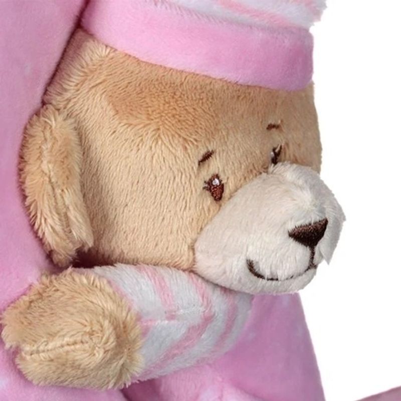 Jucarii, Copii si Bebe - Jucarii si jocuri - Jucarii bebelusi - Carusel patut - Semiluna agatatoare cu ursulet pentru patutul bebelusilor, sunete si lumina ambientala, Plastic si poliester, 23x14x24cm - Infinity.ro