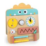 Jucarii, Copii si Bebe - Jucarii si jocuri - Jucarii bebelusi - Jucarii interactive bebelusi - Placa senzoriala cu 17 activitati, pliabila, pentru copii 3ani+, din lemn, 28x57cm, multicolor - Infinity.ro